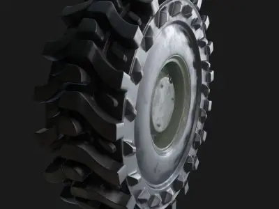 Military Vehicles Wheel 3D model 3D model