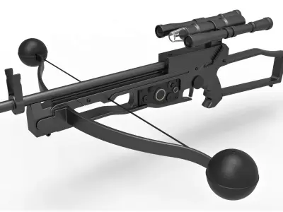 Chewbacca bowcaster from Star Wars The Force Awakens 2015 3D model