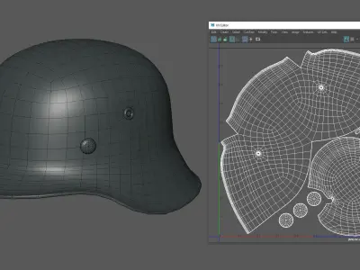 German M42 Stalhelm helmet PBR Textured Low-poly 3D model