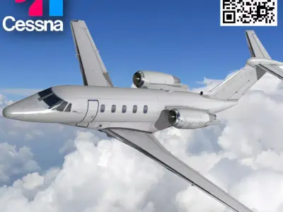 Cessna 650 Citation Low-poly 3D model