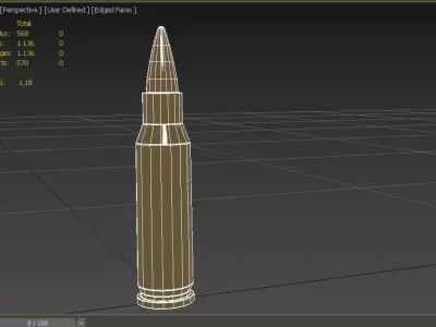 221 Remington Fireball Ammo Low-poly 3D model