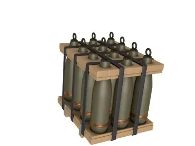 Military Artillery Shells 155mm 3D model