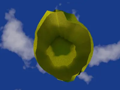 Vase in rough gold material damaged shape  Low-poly 3D model