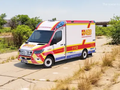 ASB Mercedes Sprinter Ambulance Rigged 3D model