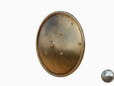 Shield 1 - Gold Low-poly 3D model