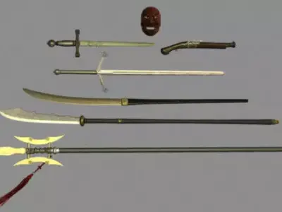 Medieval Weapon Set A Low-poly 3D model