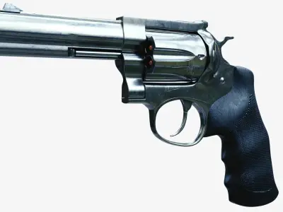 Revolver Handgun Low-poly 3D model