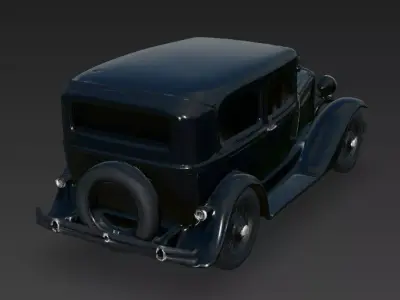 Classic Vintage Antique Sedan Black Vehicle 3d model Low-poly 3D model