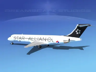 McDonnell Douglas MD-87 Star Alliance 3D model