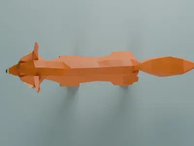 Fox 3d low poly model Low-poly 3D model