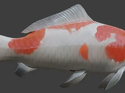 Koi Fish Lowpoly Animated Rigged Low-poly 3D model
