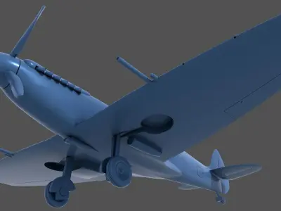 Spitfire MK XII - Personal license - 1-48 and 1-24 scale 3D print model