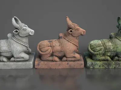 Ancient Khmer Statue11-250523 Low-poly 3D model