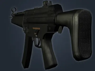 MP5 Game Ready with Textures Low-poly 3D model
