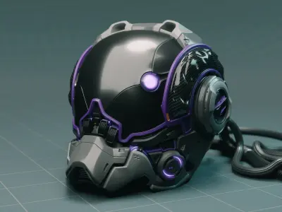 Sci-fi Helmet 3D model