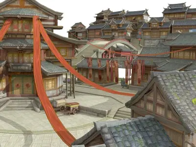 Ancient town Low-poly 3D model