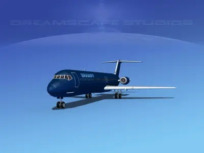 Douglas DC-9-50 Braniff Intl 3D model