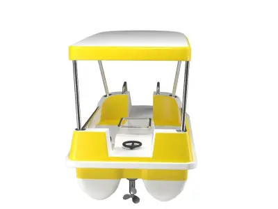 Pedal boat - yellow Low-poly 3D model