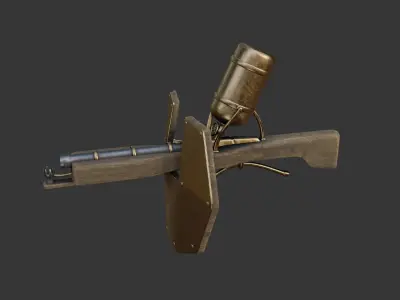 Flamethrower in medieval style Low-poly 3D model