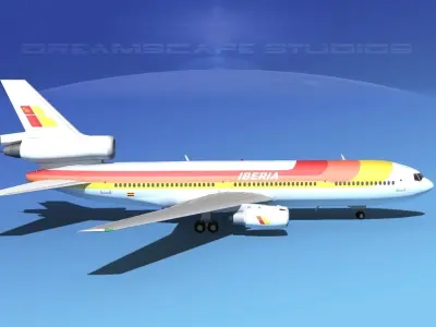 Douglas DC-10 Iberia 3D model
