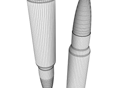 7 62x51 NATO Cartridge 3D model