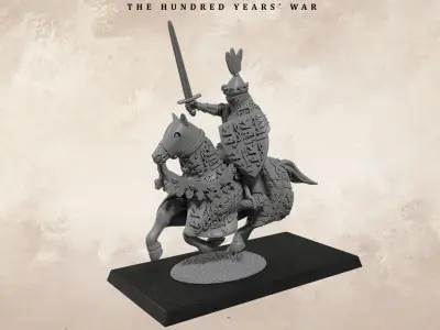 John of Luxembourg and his banner bearer at Crecy 3D print model