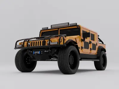 Hummer H1 rugged 3D model
