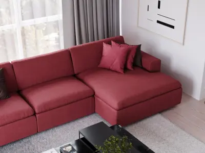 Replica Eldi Sofa Model, Red 