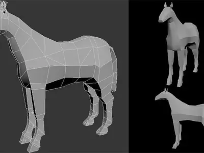 Lowpoly Farm Animals Low-poly 3D model