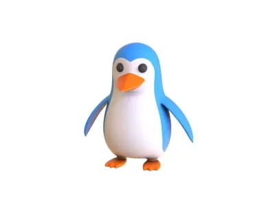 Cartoon Penguin v008 Low-poly 3D model