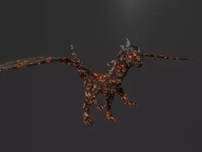 DRAGON fire flying 3D model