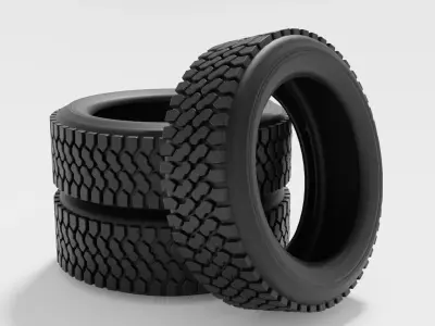 Low poly Lorry Tire Low-poly 3D model
