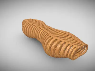 Organic Wooden Table  Low-poly 3D model