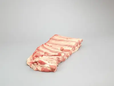 Raw Pork Ribs Low-poly 3D model