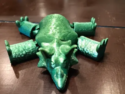 Triceratops - flexi fidget toy 3D print model