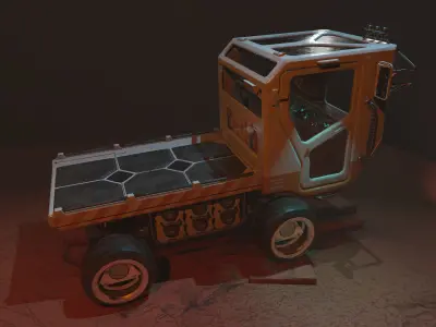 Sci-fi Cart Low-poly 3D model