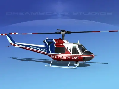 Bell 204 Polk County EMS 3D model