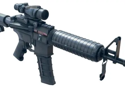 AR15 Style Rifle Low-poly 3D model