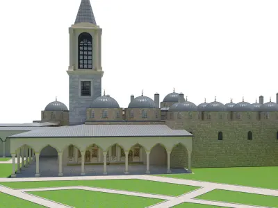 Topkapi Palace full exterior scene 3D model