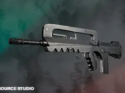 Famas F1 LowPoly GameReady by SoutSource Studio Low-poly 3D model