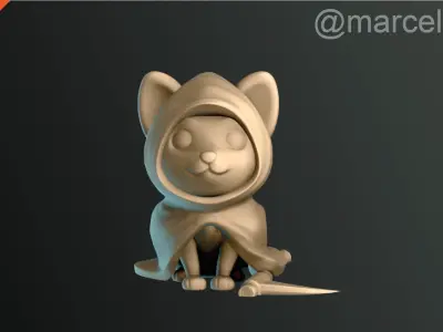 Halloween Cat Reaper Free 3D print model