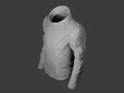Vanguard X Stealth Tactical Jacket  Futuristic Sci Fi Armor Suit Low-poly 3D model