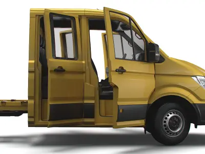 VW Crafter Chassis DoubleCab L3 HQInterior 2023 3D model