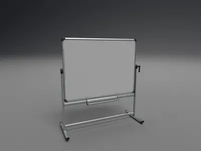 Blank White Board Free low-poly 3D model