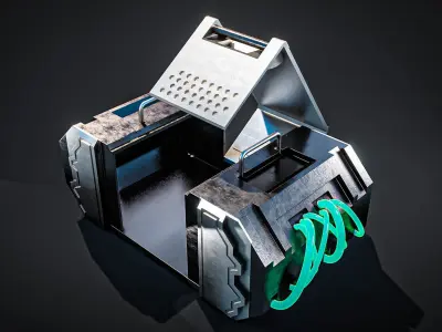 sci-fi military crates 3D model