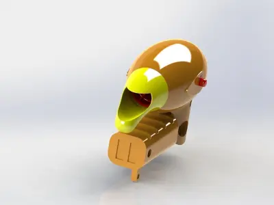 Hairdryer toy bird with mouth Free 3D model