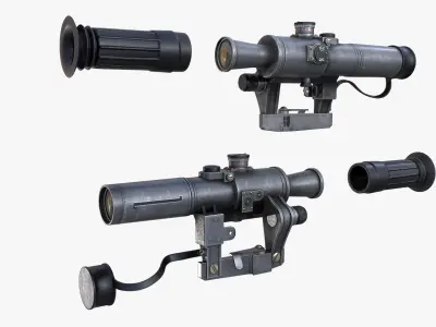Optical Scope SVD Low-poly 3D model