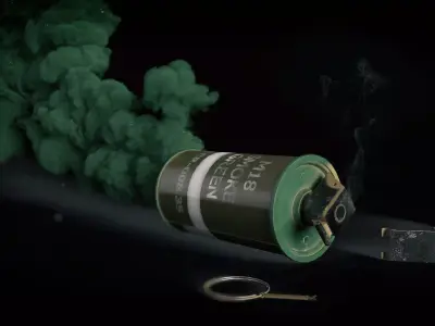 M18 Smoke Grenade game ready arsenal Low-poly 3D model