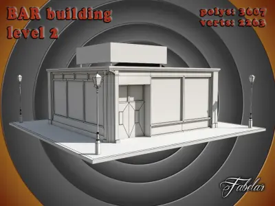 BAR level Low-poly 3D model