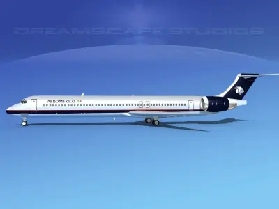 McDonnell Douglas MD83 Aero Mexico 3D model